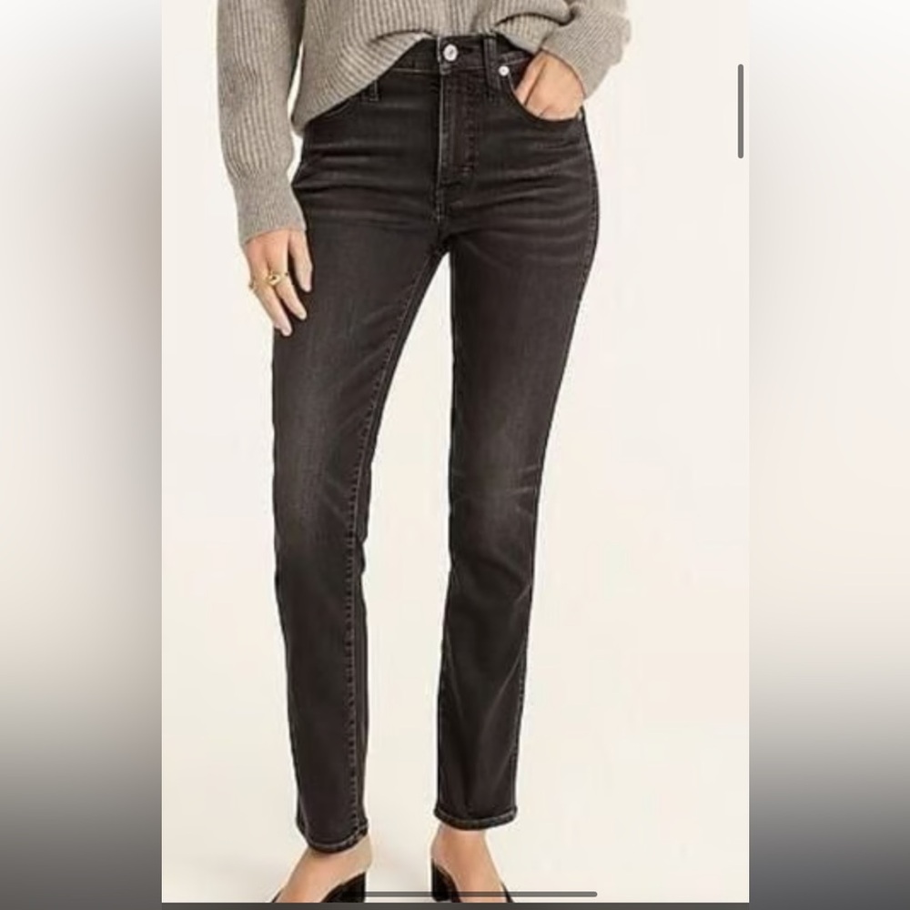 J. Crew Women's Straight Leg Jeans in Washed Black